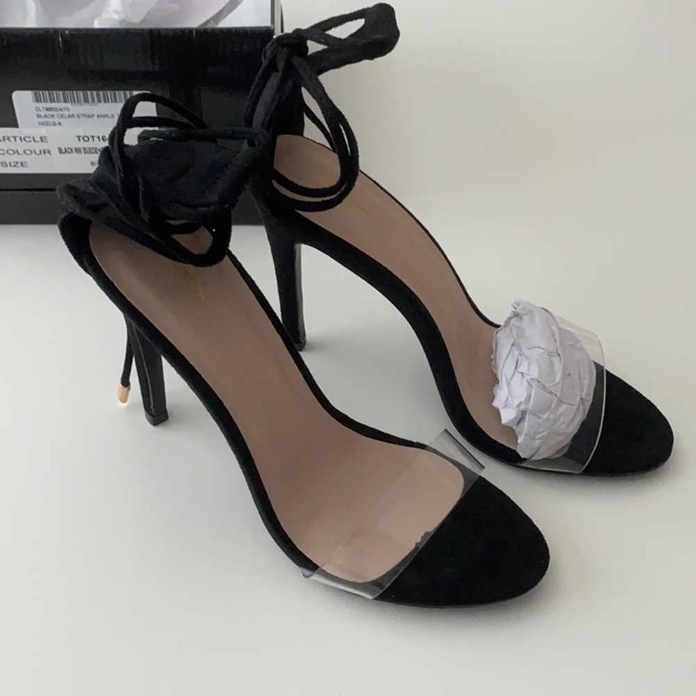 Black Heels with string tie